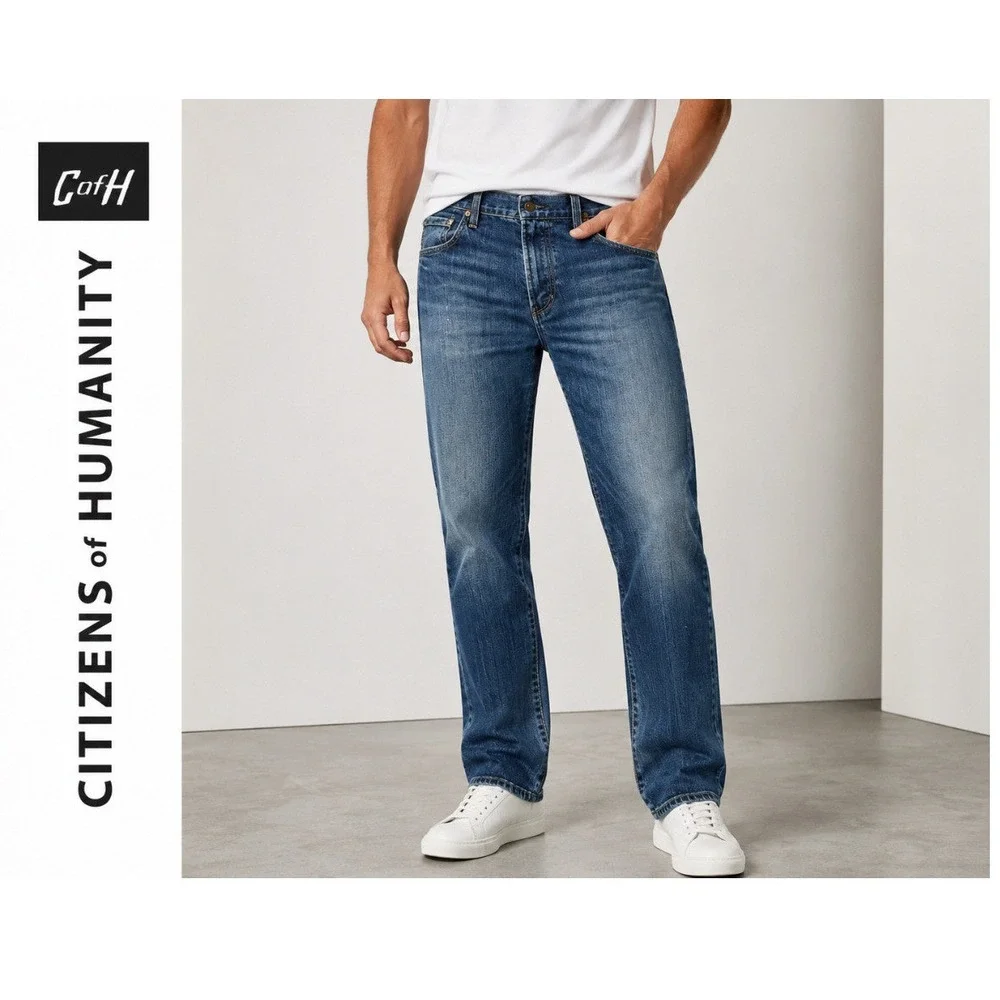 Citizens of Humanity Sid Straight Leg Jeans Medium Wash Blue Denim Size 33